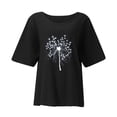 thumbnail image 3 of Birdeem Chemises Aguichant pour Femmes Col Rond Manches Courtes Hauts Blouse Imprimée Régulière, 3 of 6
