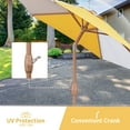 thumbnail image 5 of Ainfox 7.5ft Patio Umbrella,Outdoor Beach Portable Table Market Umbrella with Push Button Tilt/Crank Waterproof UV-proof,Yellow/White/Khaki, 5 of 8