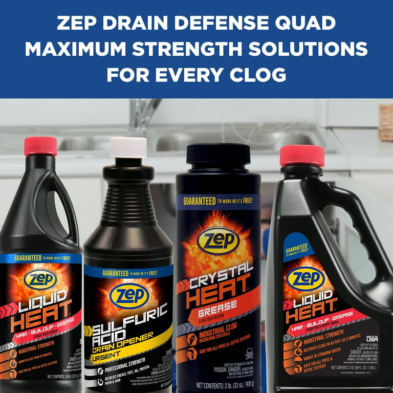 Zep Crystal Heat Drain Opener 32 oz - ZUCRY2 - Dissolves Drain