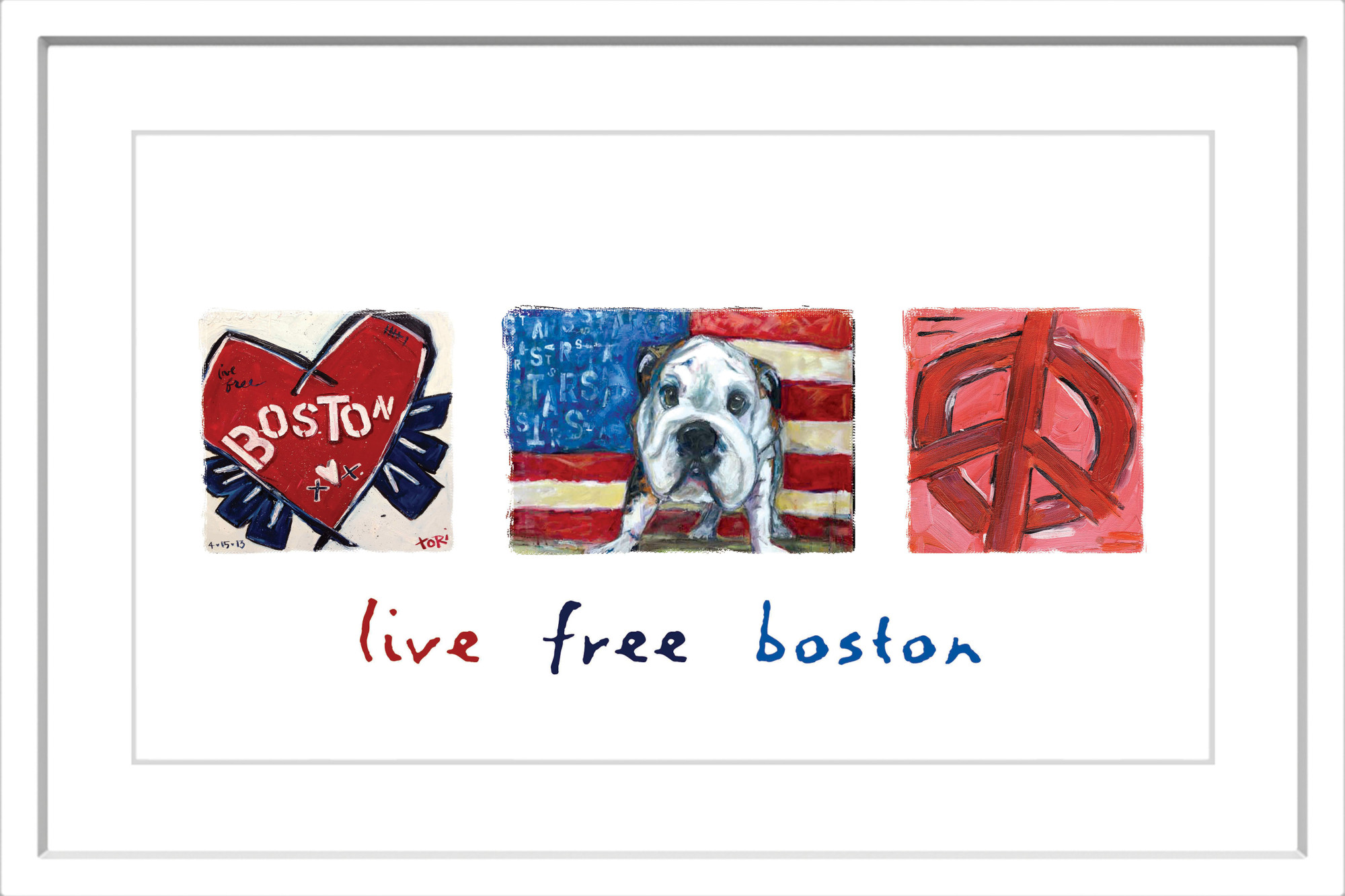 Marmont Hill "Live Free Boston" by Tori Campisi Painting Print in Frame