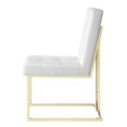 thumbnail image 3 of Posh Living Evan 19" PU Leather Dining Chair in White & Gold (Set of 2), 3 of 7