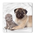 thumbnail image 1 of Pug Bandana, Young Puppy and Kitten, Unisex Head and Neck Tie, by Ambesonne, 1 of 2