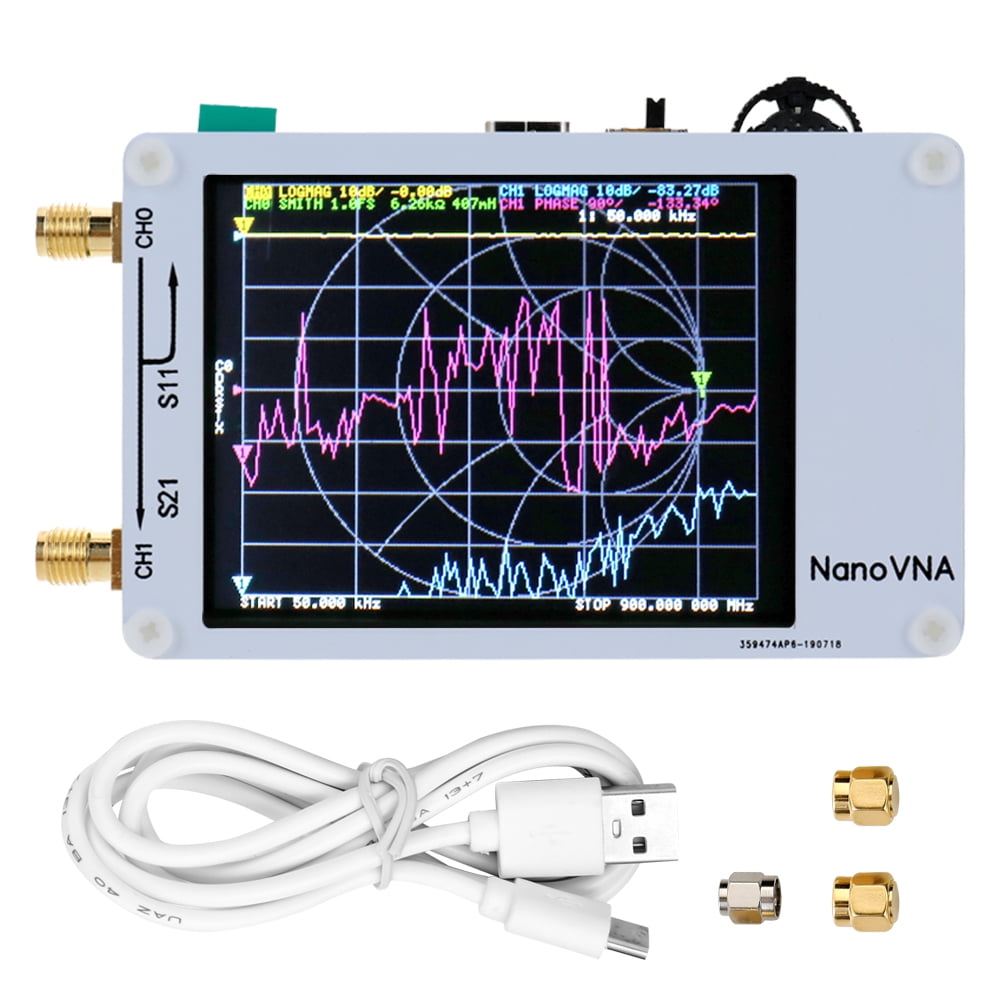 NanoVNA Vector Network Antenna Analyzer HF VHF UHF 2.8inch TFT Screen 50-900MHz 