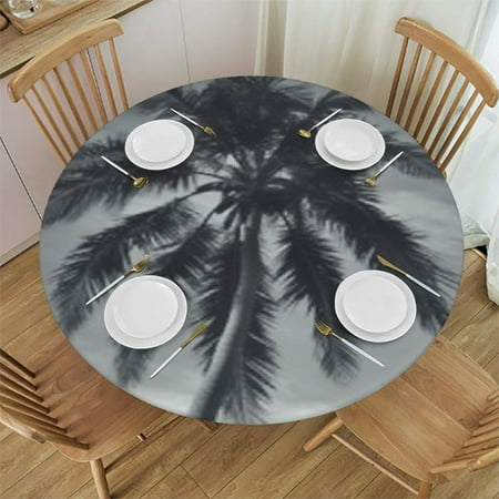 

Round Fitted Tablecloth with Elastic Small Outdoor Tablecloth Waterproof