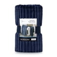 thumbnail image 6 of Mainstays Textured Plush Throw Blanket, Dark Navy, 50 x 72 in, 6 of 7