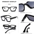 thumbnail image 6 of Trendy Square Sunglasses for Men Women Fashion Thick Rectangle Sun Glasses UV Protection Shades Designer Style, 6 of 11