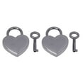 thumbnail image 2 of 2 Sets Mini Metal , Vintage Heart Shape  With Keys For Luggage Diary Book 30x39mm, 2 of 8