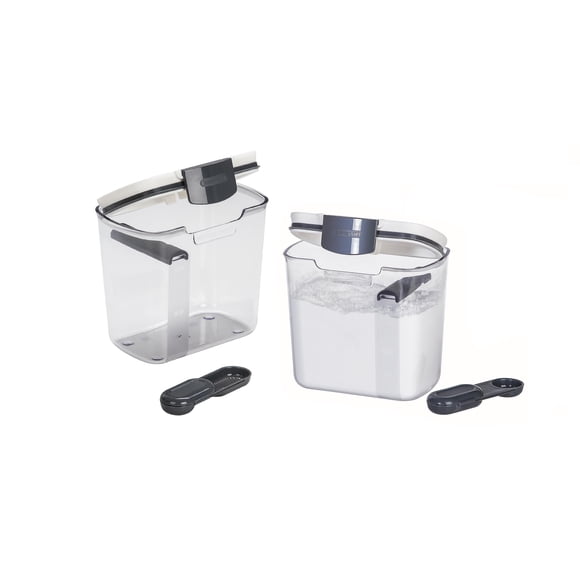 Progressive International Prepworks ProKeeper 2- Piece Kitchen Clear Food Baker's Kitchen Storage Organization Canister Set (Powd