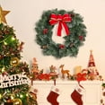 thumbnail image 2 of WMGHA Christmas Wreath with Red Bow and Pinecones, Artificial Holiday Front Door Decoration with Berries and Ornaments, PVC Greenery Winter Garland for Indoor Outdoor Use, 2 of 5
