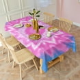 thumbnail image 3 of Pink Tie Dye Lotus Pattern Rectangle Tablecloth 60"x120",Waterproof Polyester Rectangle Table Cloth, Wipeable Spillproof Polyester Tablecloth for Dining, Camping, Indoor and Outdoor, 3 of 6