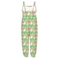 thumbnail image 4 of Tfken Girls Jumpsuit Sleeveless Summer Graphic Comfy Casual Jumpsuit Daily Wear Soft Children Trendy Clothes Size 2-3 Years Green, 4 of 4