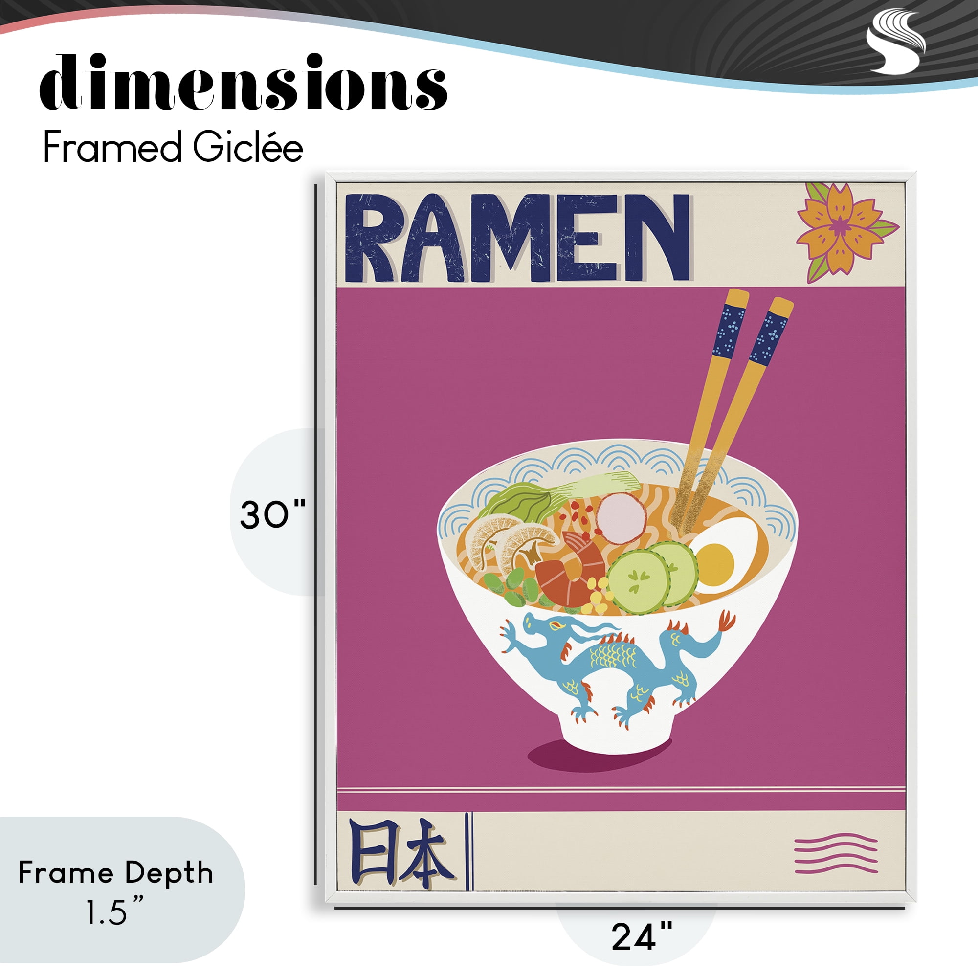 Stupell Industries Enchanted Japanese Ramen White Framed Giclee Art, design by Jo Reid