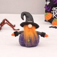 thumbnail image 4 of Puntoco Nuevo sombrero puntiagudo de tela para Halloween, muñeco de barba larga, calabaza, decoración de mesa para fiesta, adornos que aumentan la atmósfera de Halloween, 4 of 5