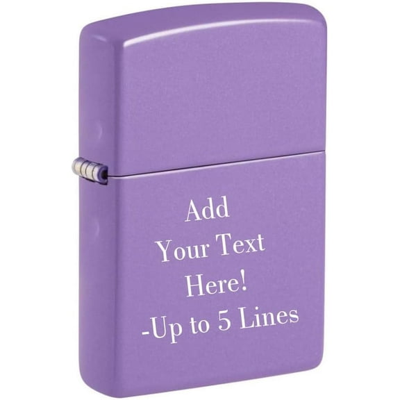 Zippo Lighter - Customized Message Classic Smoky Lavender Pocket Lighter 46681