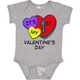 thumbnail image 3 of Inktastic 1st Valentine's Day Hearts Boys or Girls Baby Bodysuit, 3 of 5