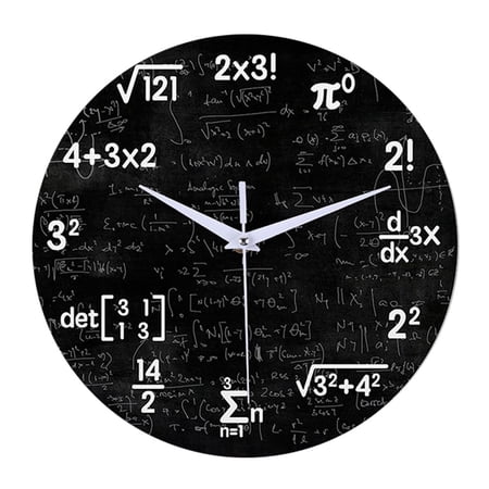 Quaqdae Math Wall Clock,Mathematics Clock,for Kids Math Formulas Icons Wall Clock Classroom Decor,Gift for Teacher