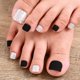thumbnail image 3 of Uñas falsas mate para dedos de los pies, uñas negras, uñas postizas para dedos de los pies con cubierta completa, pinzas acrílicas para uñas compatibles con mujeres y niñas (24 unidades) Afortunado Sencillez, 3 of 5