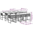 thumbnail image 4 of vidaXL 9 Piece Garden Dining Set with Cushions Black Poly Rattan, 4 of 5