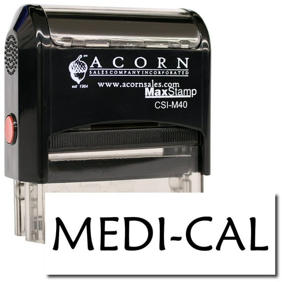 Large Self-Inking Medi-Cal Stamp with Mint Green Ink