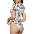thumbnail image 3 of Naloa Summer Women's Short-Sleeved Onesie, One-Piece Swimsuit for Parties, dates, clubs - XX-Large, 3 of 9