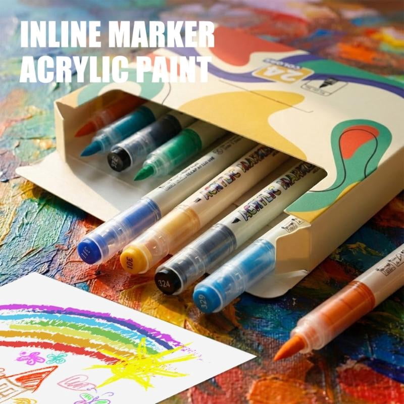 CEORPER Artist Acrylic Markers With Quick Dry Formulas Ergonomic Barrels For Drawing