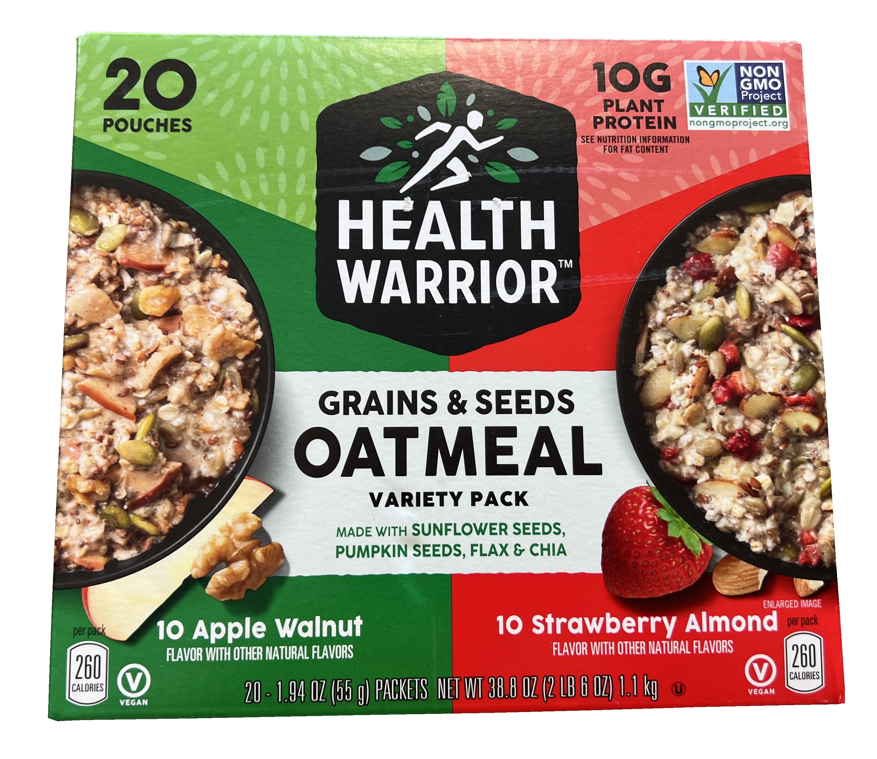 Health Warrior Grains & Seeds Oatmeal Variety Pack, 1.94 Ounce (20