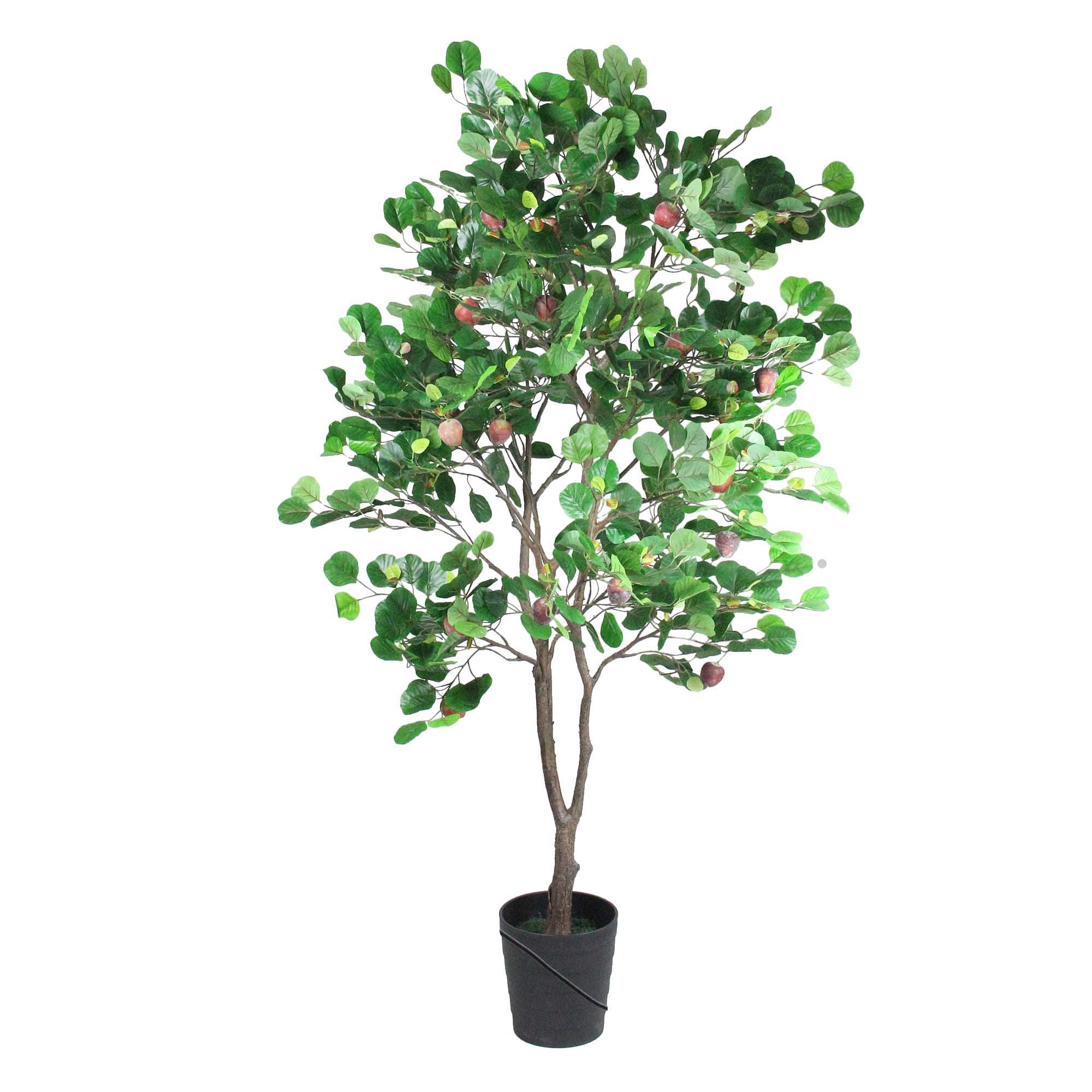 Northlight 6.5' Green and Red Potted Artificial Apple Tree with Two