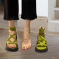 thumbnail image 1 of Sandalias de PU Yinane Moda con cremallera en la espalda Verde 37, 1 of 8