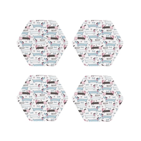 

Drink Coasters Set of 4 Dachshund Dog Puppy No.1016 Leather Coasters for Coffee Table Protector Heat Resistant Cute Coasters for Home Decor Housewarming Gifts Bar Kitchen 4 Inch Hexagon