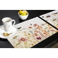 thumbnail image 5 of Thanksgiving Flower Floral Placemats Set of 4 Fall Plant Leaves Placemat,Washable Autumn Farmhouse Table Mats Set,Thanksgiving Bird Table Placemats for Kitchen Dining Table Harvest Holiday Party Decor, 5 of 6