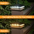 thumbnail image 2 of HUYIENO Solar Post Cap Lights,Outdoor Deck Fence Post Lights,Powerful Lithium Battery 20Lumens Two Light Modes Warm White/Bright White Suitable for 4x4 5x5 Wooden Posts,4x4 Viny Posts (Black, 8pk), 2 of 4
