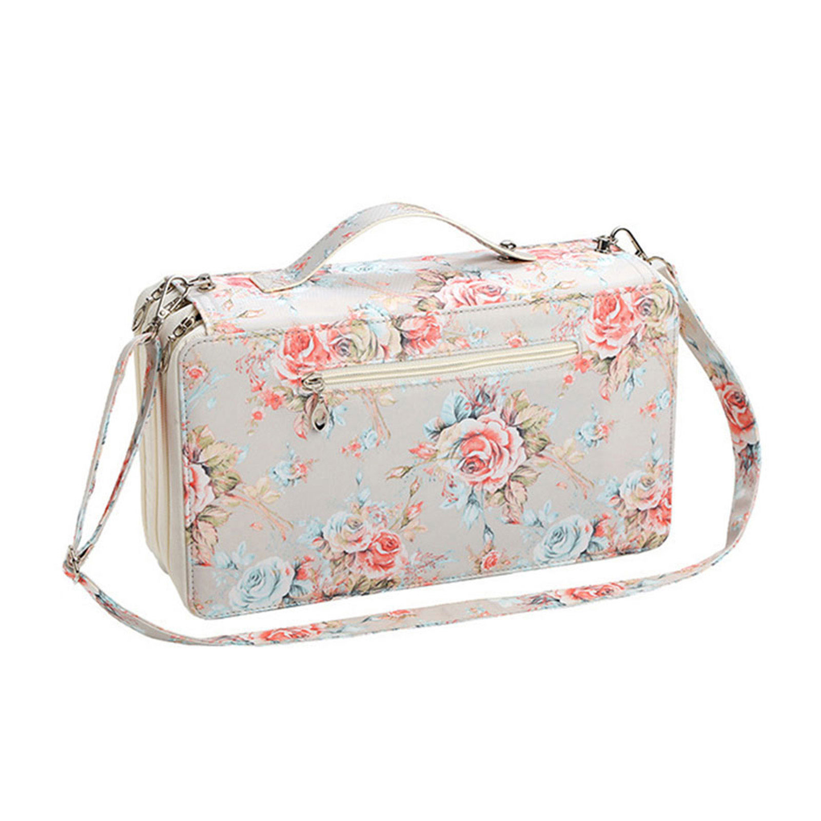 High Capacity Leather Marker Bag 120 Slot Marker Organizers Carrying Case Zippered Storage Bag For Artists And Student