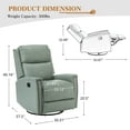 thumbnail image 2 of Genuine Leather Swivel Recliner, Manual Glider Rocker Recliner Chair with Adjustable Backrest Footrest for Living Room Bedroom Sage, 2 of 10
