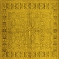 thumbnail image 1 of Ahgly Company Machine Washable Indoor Square Oriental Yellow Industrial Area Rugs, 5' Square, 1 of 4