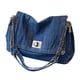 thumbnail image 2 of Bolso de hombro vaquero para mujer, bandolera, correa de cadena, diseño retro, estilo hobo Azul profundo, 2 of 9