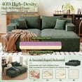 thumbnail image 5 of 80" Oversized Double Chaise Lounge Indoor,Corduroy Boneless Sleeper Sofa Bed with Deep Seat,Pillows for Living Room,Bedroom,Apartment, 5 of 12