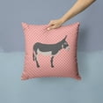 thumbnail image 2 of Carolines Treasures BB7844PW1414 American Mammoth Jack Donkey Pink Check Fabric Decorative Pillow, 14 x 14 in., 2 of 4