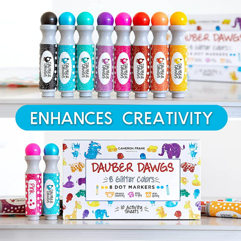 Washable Dot Markers For Kids - Pack of 10 with Activity Book - Chalkola  Art Supply