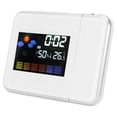 thumbnail image 2 of Indoor Projection LED Clock Thermometer Hygrometer Weather Forecast Snooze Perpetual CalendarWhite, 2 of 6