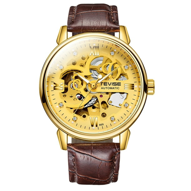 TEVISE Hommes Montres Automatique M canique Montre Squelette