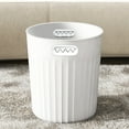 thumbnail image 7 of AuroraX 2.9 Gallon Small Trash Can Round Stylish White Handles Striped Wastebasket Plastic Minimalist Garbage Bin for Dormitory Bedroom Office, 7 of 7