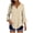 Khaki women's 3/4 sleeve v neck blouse a1, variant on thefmos Women's Summer 3/4 Sleeve V Neck Button Down Blouse Casual Solid Basic Pullover Tops Dressy Loose Fit Vacation Fashion Clothes, Green 2XL