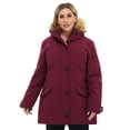 thumbnail image 3 of Soularge Women's Plus Size Winter Coat Windproof Puffer Jacket Warm Winter Parka Jacket Red 1X, 3 of 7