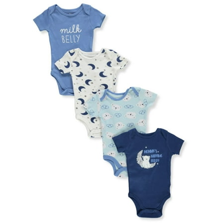 

Koala Baby Baby Boys 4-Pack Bear Bodysuits - blue newborn