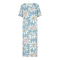 thumbnail image 4 of Offres de Vacances Iumwxz Pyjamas Doux Tendance Ensembles Assortis Tenues de Voyage pour Femmes Imprimé Floral Col Rond Manches Courtes Taille Élastique Pantalons Raccourcis Ensembles 2 Pcs pour Femmes Rue, 4 of 4