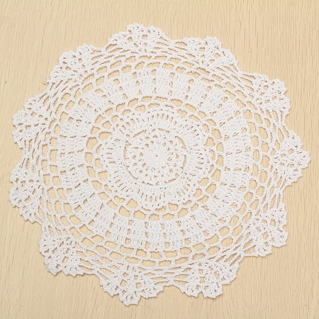 placemats tablecloth doily coasters doilies mat crochet cotton lace handmade round flower table decor