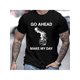 thumbnail image 1 of 'Go Ahead, Make My Day' Vinyl Heat Transfer Decal - White Iron-On Patch T-Shirts for Men, 1 of 5