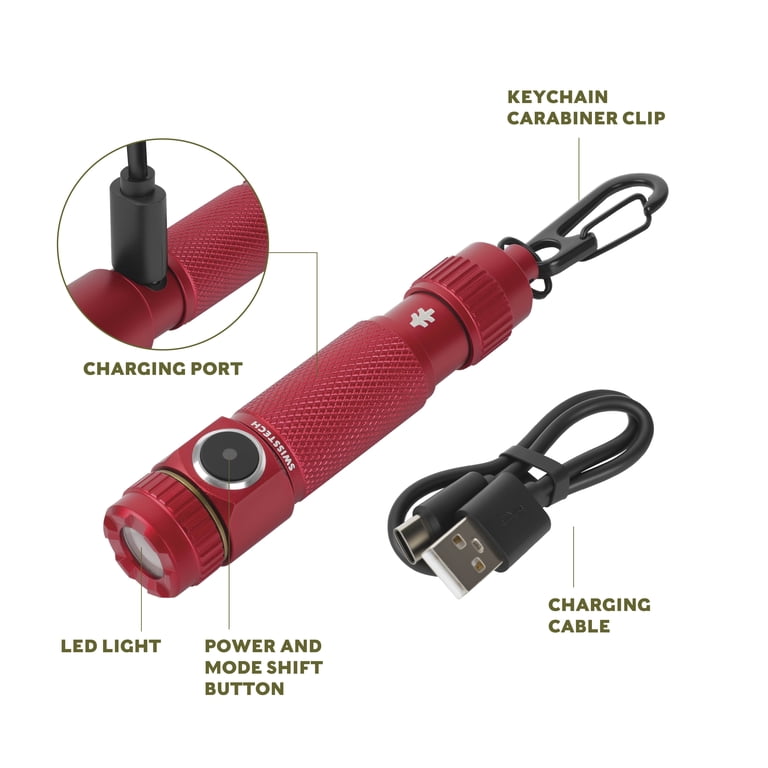 Swiss Tech Schlussel 400 Lumens Mini Rechargeable Keychain