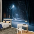 thumbnail image 2 of Peel and Stick Wallpaper snowy path forest night Modern Art Wall Mural Decor Self Adhesive and Removable 100in x 144in, 2 of 8