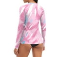 thumbnail image 5 of joogoo Womens UPF 50+ Sun Shirts Pink and Blue Tie Dye Long Sleeve UV Protection Rash Guard Tops L, 5 of 7